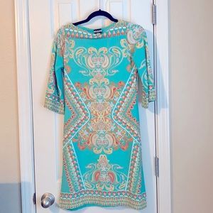 Paisley patterned sea green dress